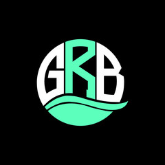 GRB logo monogram isolated on circle element design template, GRB letter logo design on black background. GRB creative initials letter logo concept. GRB letter design.
 - obrazy, fototapety, plakaty