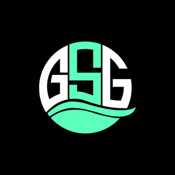 GSG logo monogram isolated on circle element design template, GSG letter logo design on black background. GSG creative initials letter logo concept. GSG letter design.
