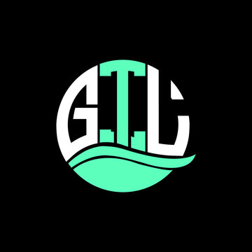 GTL logo monogram isolated on circle element design template, GTL letter logo design on black background. GTL creative initials letter logo concept. GTL letter design.
