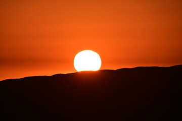 sunset over the mountains