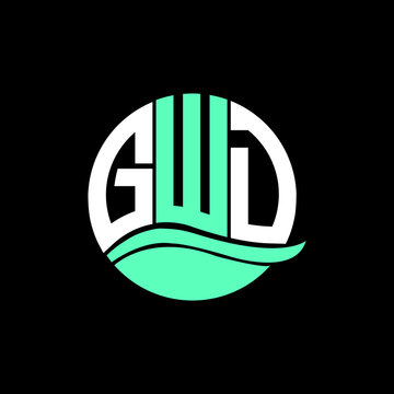 GWD logo monogram isolated on circle element design template, GWD letter logo design on black background. GWD creative initials letter logo concept. GWD letter design.
