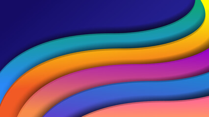 colorful abstract wave background, colorful paper cut