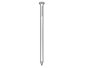 Steel nail in isolate on a white background. Vector illustration.