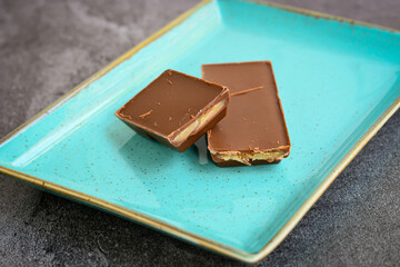 chocolate bar on a plate