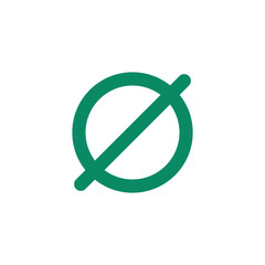 Empty set or null set or slashed zero icon symbol in mathematics