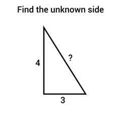 Find the unknown side of a right triangle