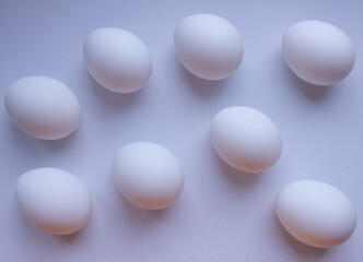 pattern made of white chicken eggs