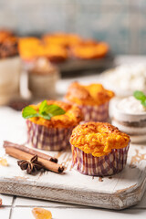Sweet cottage cheese muffins