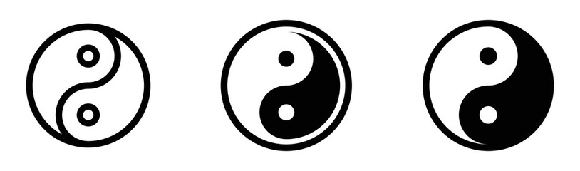 Yin and yang icon, vector illustration