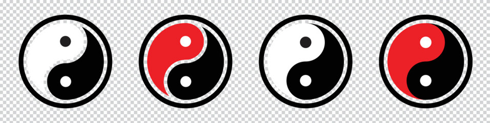 Yin and yang icon, vector illustration - obrazy, fototapety, plakaty