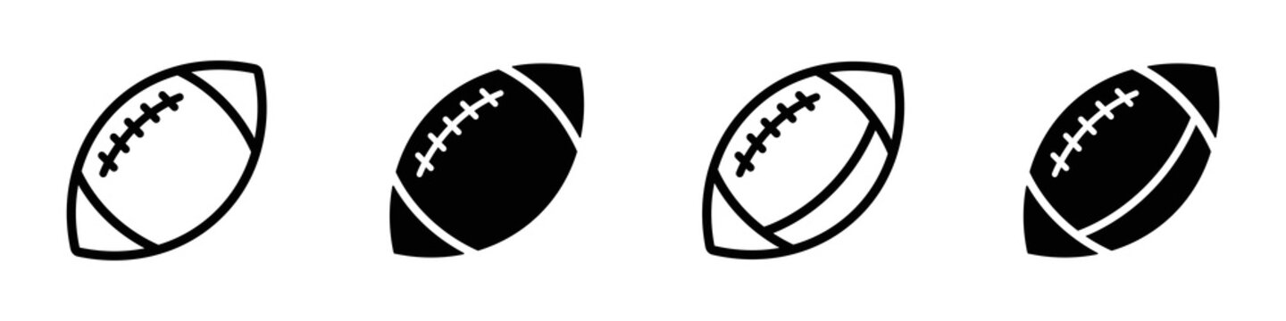 American Football Ball Icon. Rugby Ball Icon, Vector Illustration