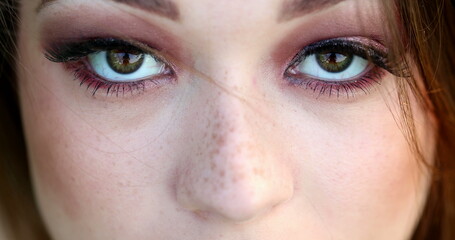 Fototapeta premium Macro closeup eyes green opening