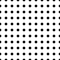 Square seamless background pattern from black hexagon symbols. The pattern is evenly filled. Vector illustration on white background