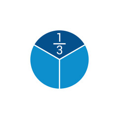 one third fraction circle vector