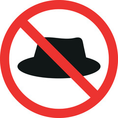 No hat sign. Forbidden signs and symbols.