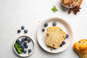 homemade muffin with blueberries