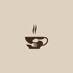 coffee cup and spoon vector design for icon, symbol or logo. suitable for cafe logos, restaurants, coffee shops