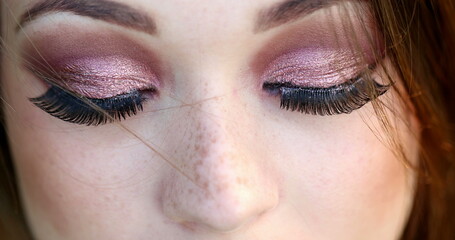 Obraz premium Girl Macro eyes green closeup