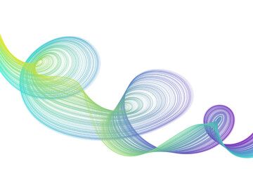Blue green purple curve lines smooth flowing wavy loop abstraction.