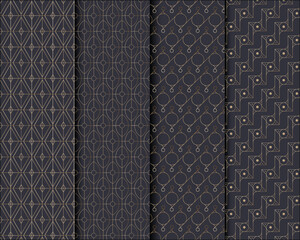 Luxury vector pattern design, natural luxury stylish modern pattern. Geometric seamless floral black & gold pattern design.