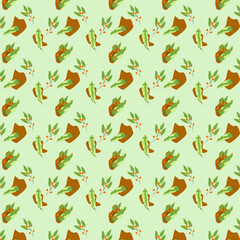seamless pattern with red berries