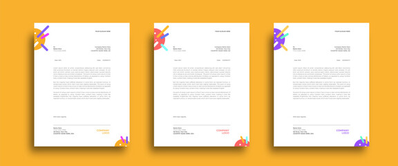 Colorful letterhead design template