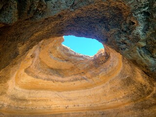 Benagil caves in algarve portugal 