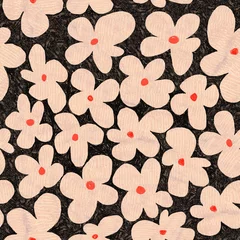 Blumen Muster, Blumenmuster, Ornament, für Tapete oder Packpapier. Nahtloses Motive. Vintage-Muster. Bunter Rapport. Farbenfroh. Rapport © Verena