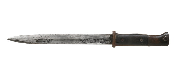 German M 98 bayonet, third model, S 238 G, 1934 year, isolated on white