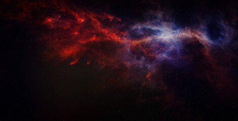 Space and glowing nebula background. Elements of this image furnished by NASA. - obrazy, fototapety, plakaty