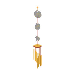 A set of wind chimes. Vector set of bells. Wind sounds. Wind music.	

