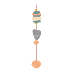 A set of wind chimes. Vector set of bells. Wind sounds. Wind music.	
