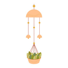 A set of wind chimes. Vector set of bells. Wind sounds. Wind music.	
