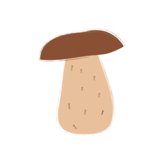 Vector image of a mushroom isolated on a white background. Porcini mushrooms, chanterelles, honey mushrooms, mushrooms, toadstools, morels. Cartoon style.