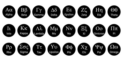 the greek alphabet letters font. greek alphabet set vector. alpha beta gamma delta sign
