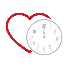 heart and clock, vector illustration