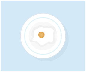 Breakfast with eggs, fried eggs, fresh eggs logo design. Concept of cooking, white Eggs and Yellow Egg, top view of fried egg vector design and illustration.