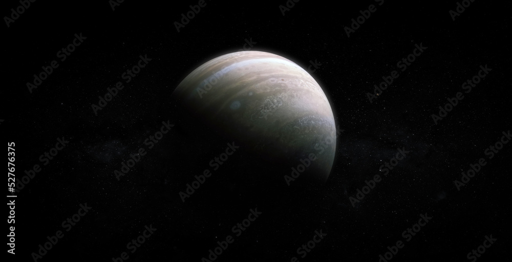 Sticker jupiter on space background. elements of this image furnished by nasa.