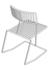 Chair line vector illustration, isolated on white background