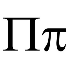 Fototapeta premium Black pi symbol icon with name. greek alphabet letter