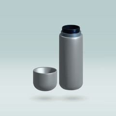 Thermos Bottle isolated vector 3d icon. Thermos 3d illustration.