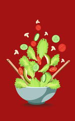vegetable bowl vector illustration art drawing design elements