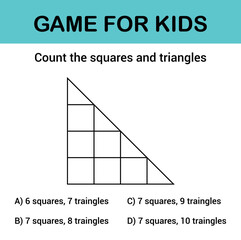 Count the squares and triangles. Game for kids