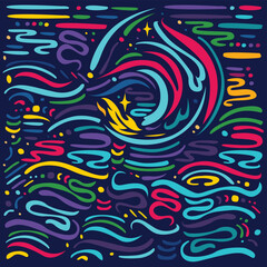 Colorful waves vector background illustration