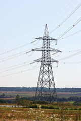 Power lines in the field
