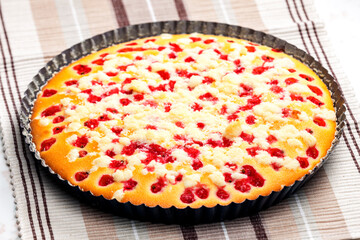 still life of cake with red currant