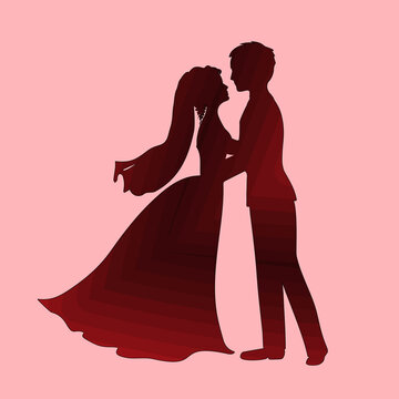 recommend clip art: silhouette of bride and groom