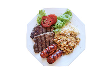 Barbecue. Brazilian food dish. top view