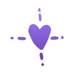 colorful doodle heart element
