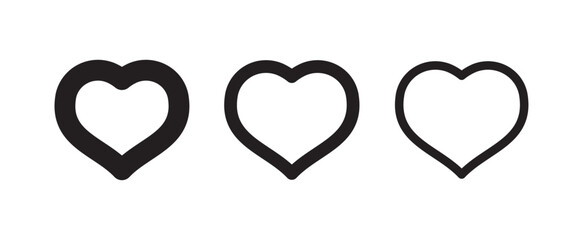Heart vector icons. Set of love symbols. Isolated pictograms. Valentine's day design elements.